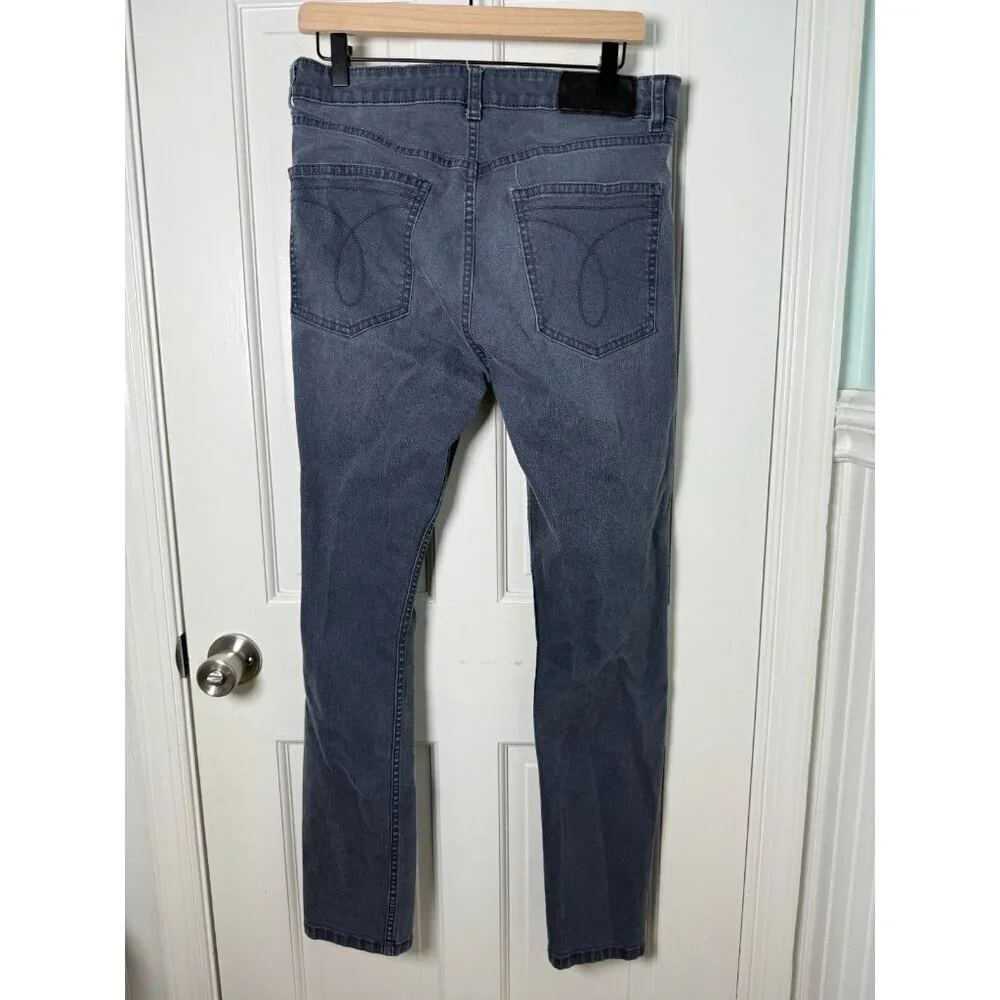 Calvin Klein Grey Men's Demin Skinny Leg Jeans Size 32 x 32 - READ